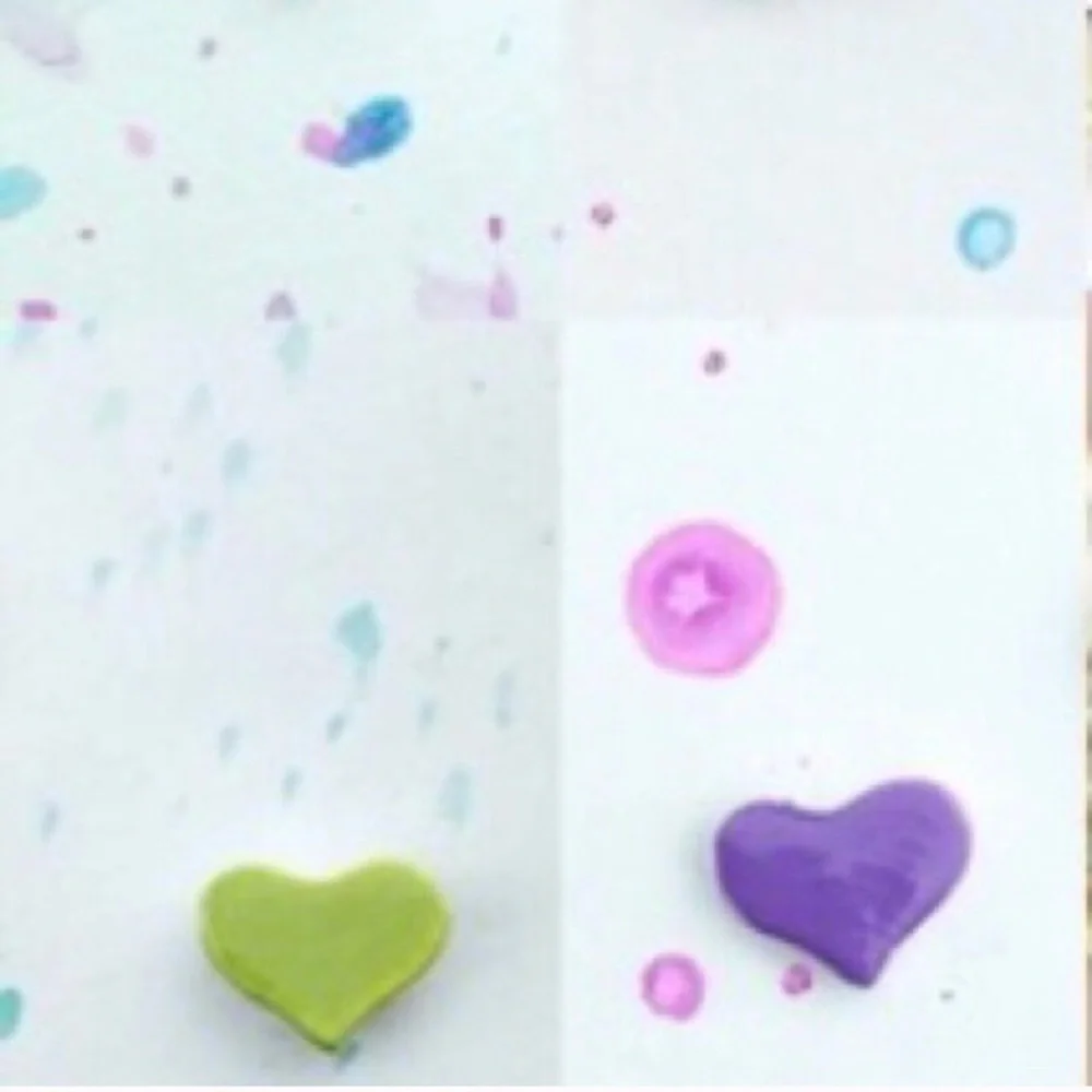 WILA blue pink white yellow small dainty heart pierced stud earrings girls &kids